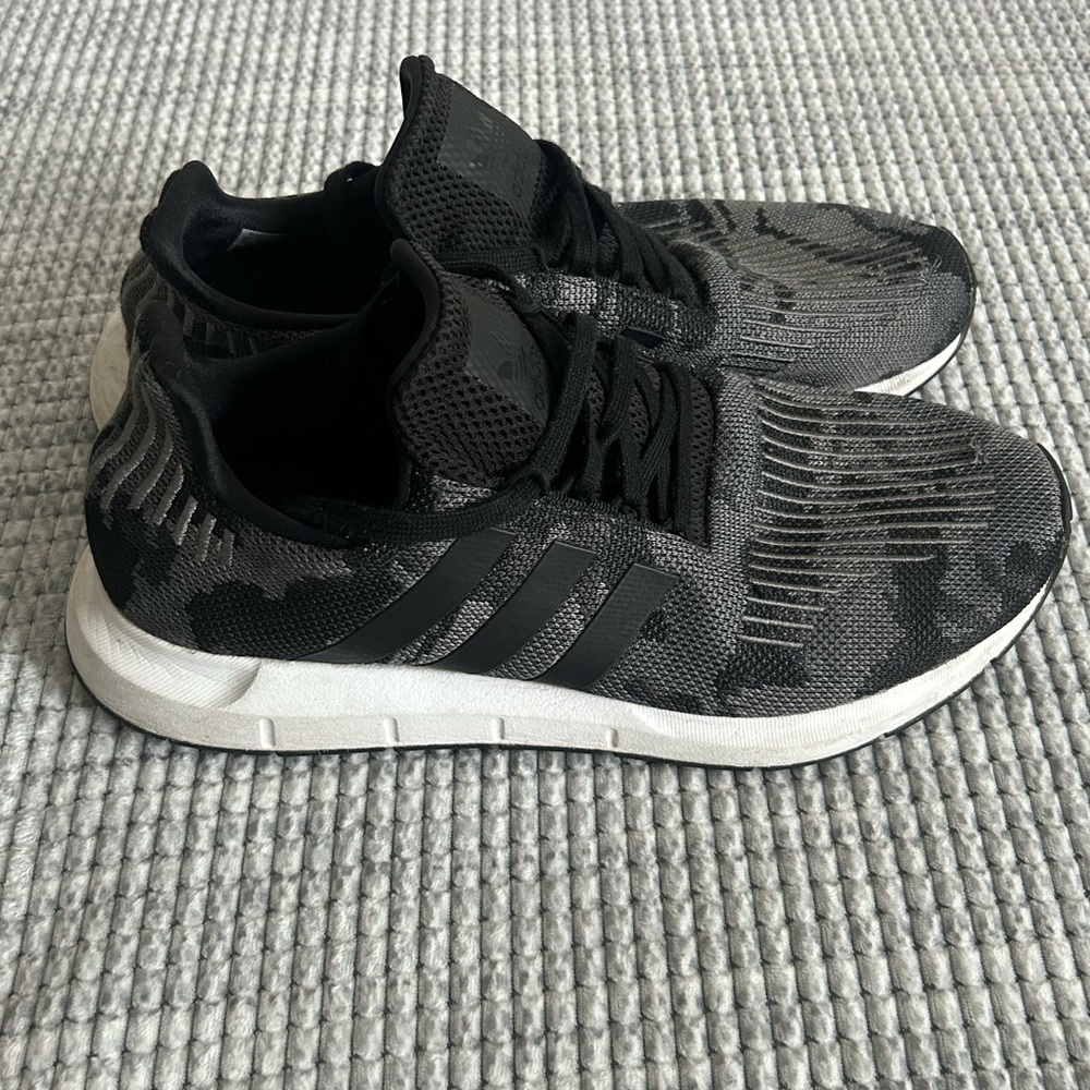 Adidas Black and Grey Camo Sneakers